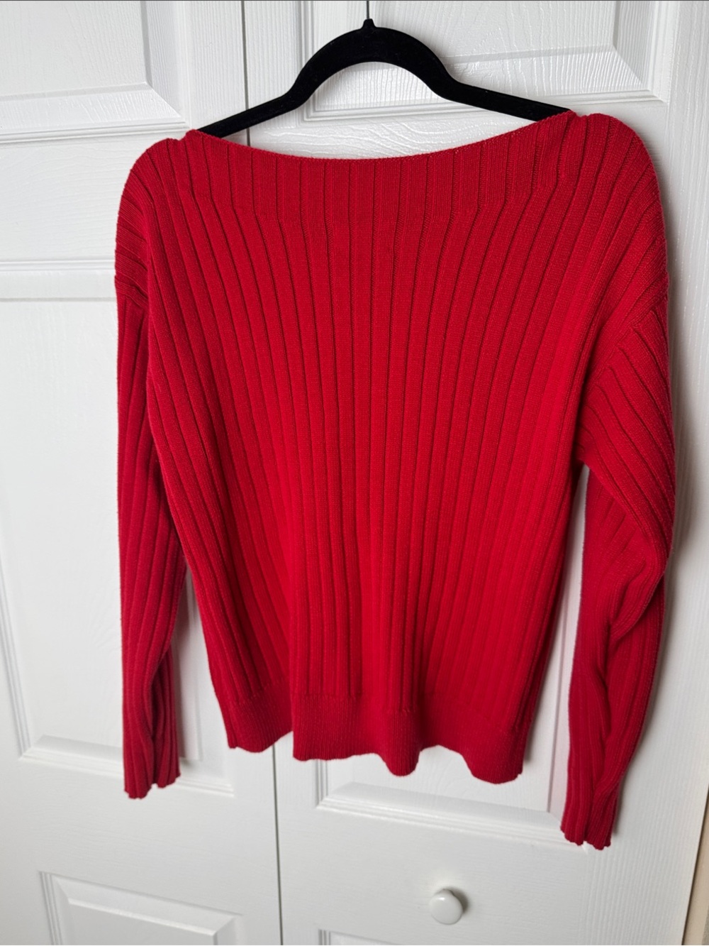 Universal Thread Red Off-the-Shoulder Ribbed Sweater - Picture 3 of 4